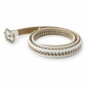 Nine West White and Brown Woven Belt